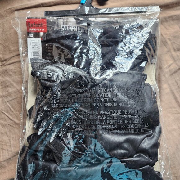 Kids Biker Skeleton Halloween Costume Set Large 12-14 Bad To The Bone American - Picture 2 of 2